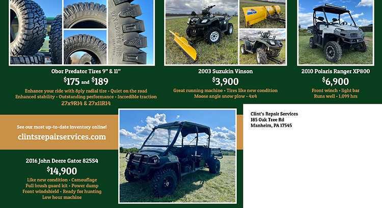 Clint's Repair Service Postcard Mailer Back
